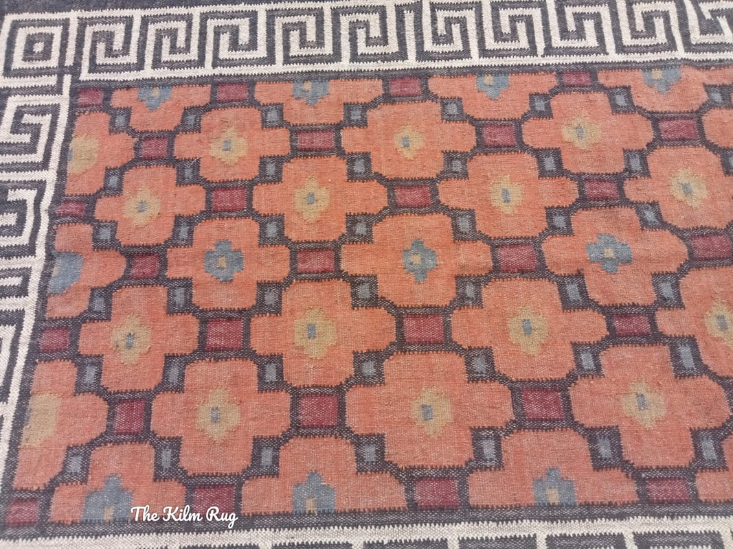 Wool Jute Carpet, Kilim Rug, Wool Jute Rug, Handmade Carpet